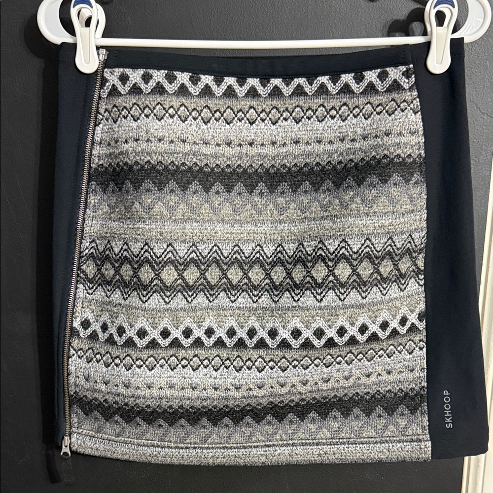 SKHOOP Swedish Geometric Southwest Pattern Insulated Mini Skirt Side Zip Sz: S